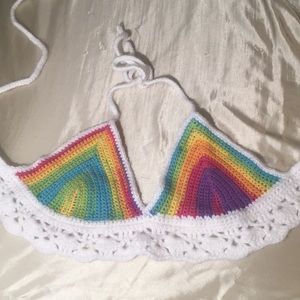 crochet bralette rainbow
